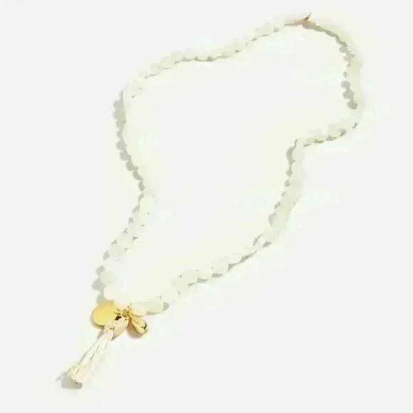 J Crew Circle Beaded Necklace in White - Picture 1 of 1